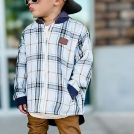 High Quality Winter Customized Logo Baby Checkered Pocket Cool Boys Cloth Hoodies Sweatshirts