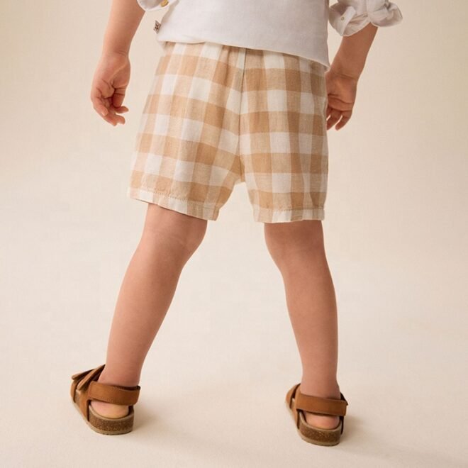 Custom Checkers Summer Knitted Jogger Baby Toddler Shorts - Image 2