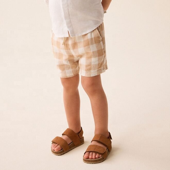 Custom Checkers Summer Knitted Jogger Baby Toddler Shorts - Image 3