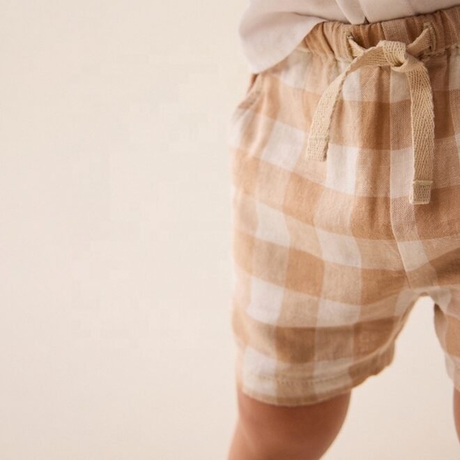 Custom Checkers Summer Knitted Jogger Baby Toddler Shorts - Image 4