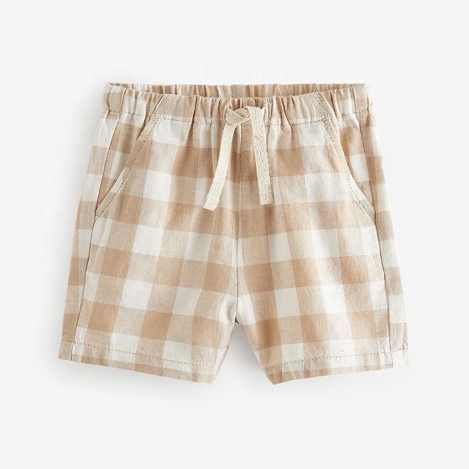 Custom Checkers Summer Knitted Jogger Baby Toddler Shorts - Image 5