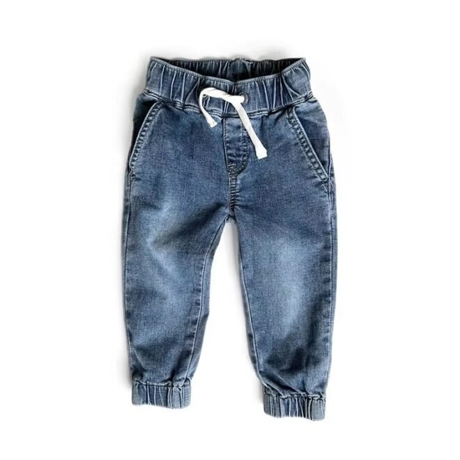 Custom Skinny Toddler Boys Light Wash Blue Denim Jeans - Image 3