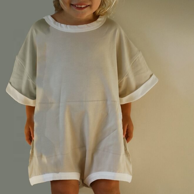 Customized Casual Oversized Fit Half Sleeve Plain Baby T-SHIRT ROMPERS - Image 3