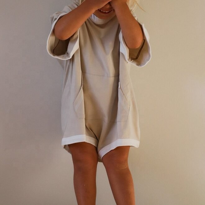 Customized Casual Oversized Fit Half Sleeve Plain Baby T-SHIRT ROMPERS - Image 5