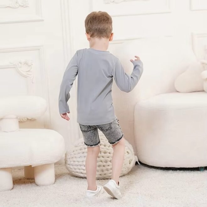 Custom Kids Plain Soft Tops Beach Cloth Sunscreen Quick-Drying Boys T-shirts - Image 5