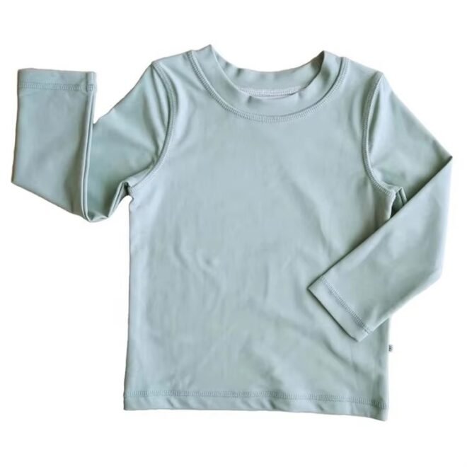 Custom unisex Children Quick-drying sun and chlorine resistant fabric long sleeve rash guard kids shirt - Image 5