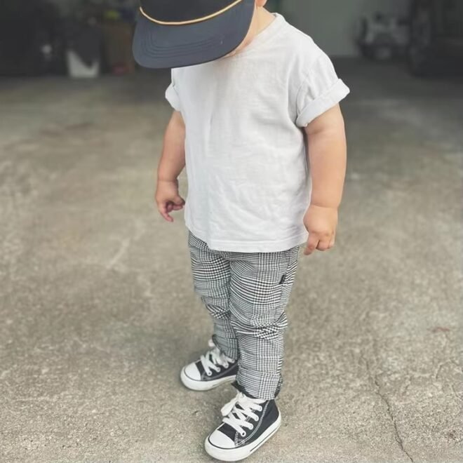 Factory Custom Knitted Short Sleeve Casual Toddler Baby T-Shirts - Image 4