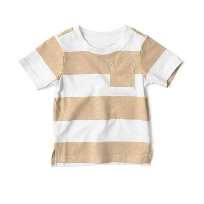 Factory price novel design custom unisex striped baby t-shirts - Image 2