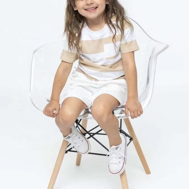 Factory price novel design custom unisex striped baby t-shirts - Image 3