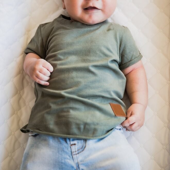 Custom 100% cotton unisex baby boys clothes plain t-shirts - Image 3