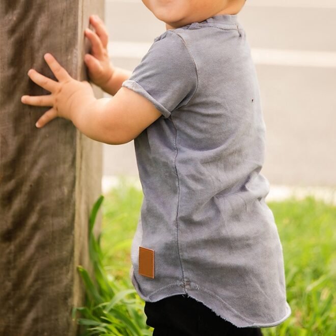Custom 100% cotton unisex baby boys clothes plain t-shirts - Image 5