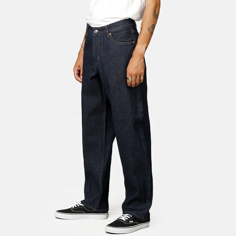 Custom Cotton Spandex Unwash Original Raw Fashion Selvedge Denim Men's Jeans - Image 3