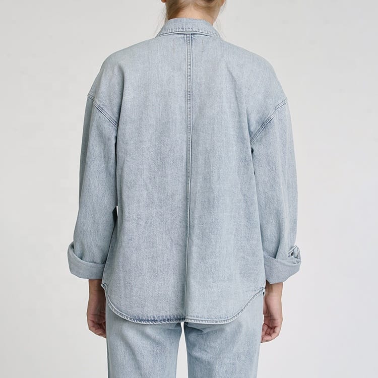 Custom Women's Cotton Denim Jackets with Pockets - Image 6
