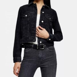 Customize Black Jean Crop Top Long Sleeve Women’s Denim Jackets