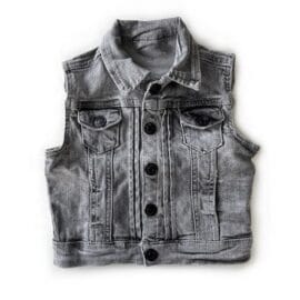 Custom Washed Designer Denim Vest For Kids
