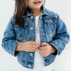Custom Spring Blue Kids Girls Denim Jackets
