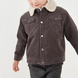 Custom Unisex Boys Corduroy Jackets With Fleece Collar