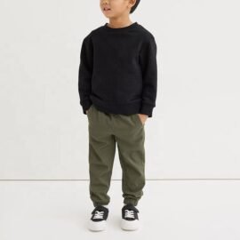 Wholesale Simple Design Twill Jogger Pants For Boys Lightweight Casual Daily Wear Boys Pants