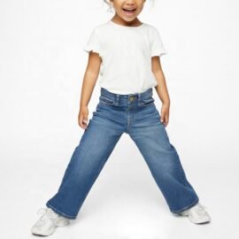 High Quality Comfortable Loose Kids Girls Jeans Pants Wide Leg Children Girls Jeans