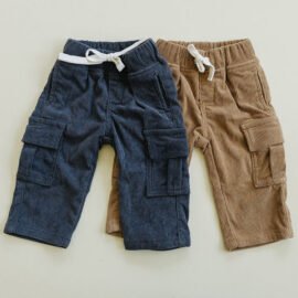 cargo toddler kids corduroy pants boys clothing set for custom with logo