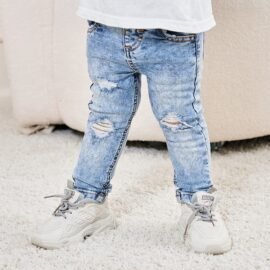 New Launch Boys Jeans Comfortable Long Pants Fit Stretch Distressed Jogger Kids Jeans