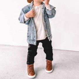 Toddler Slim Fit Black Denim Jean Pants For Kids Casual Denim Jean Children Fashion Boys Jeans