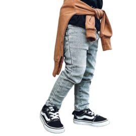 INS Hot Sale Stretchy Grey Denim Boys Jeans