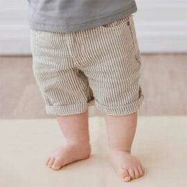Custom Striped Denim Shorts For Kids