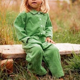 Fashion Design Baby Corduroy Jumpsuit Unisex Casual Lively Function Pocket Comfortable Long Sleeve Jumpsuit