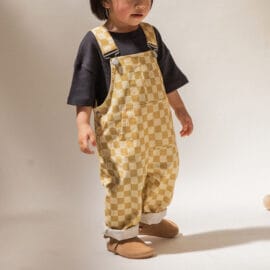 Custom Checkerboard Printing Kids Overalls
