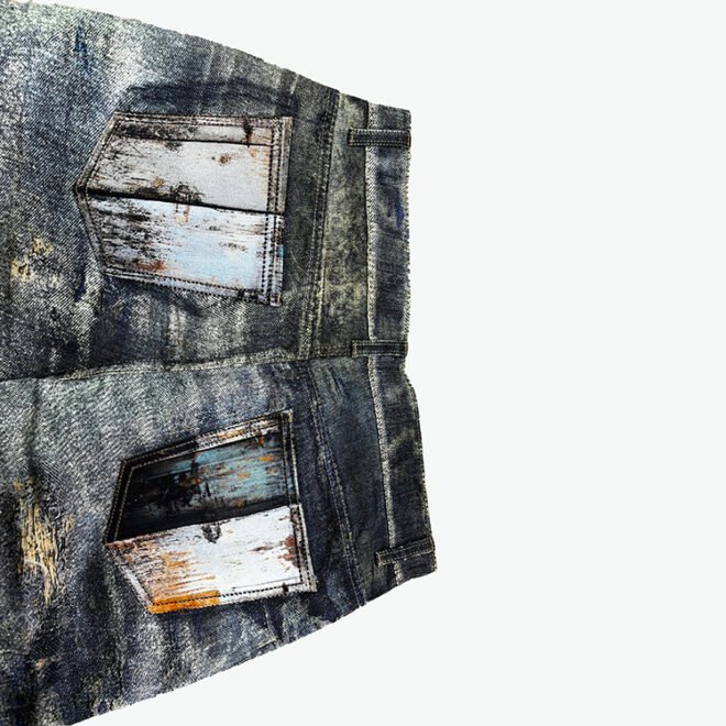 Custom Ripped Distressed 3D Digital Printing Denim Jean For Men - Image 4