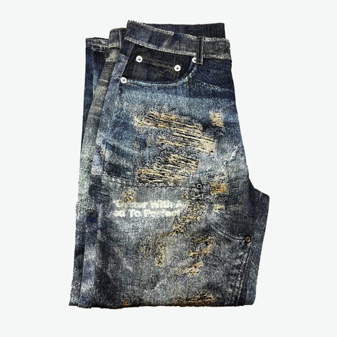 Custom Ripped Distressed 3D Digital Printing Denim Jean For Men - Image 3