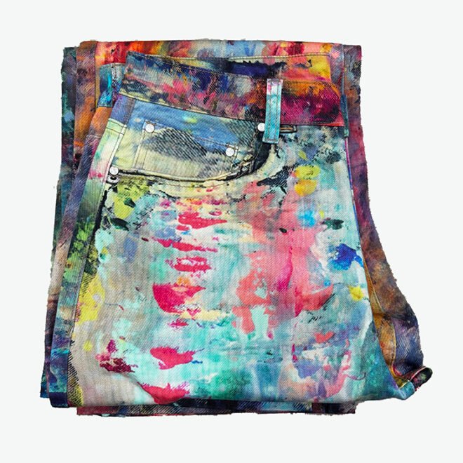 Custom Colorful 3D Digital Printing Denim Pant - Image 3