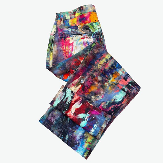 Custom Colorful 3D Digital Printing Denim Pant - Image 4