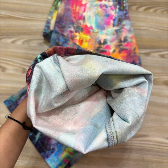 Custom Colorful 3D Digital Printing Denim Pant - Image 6