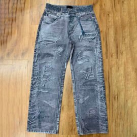Custom Distressed Digital Printed Denim Jean for Men