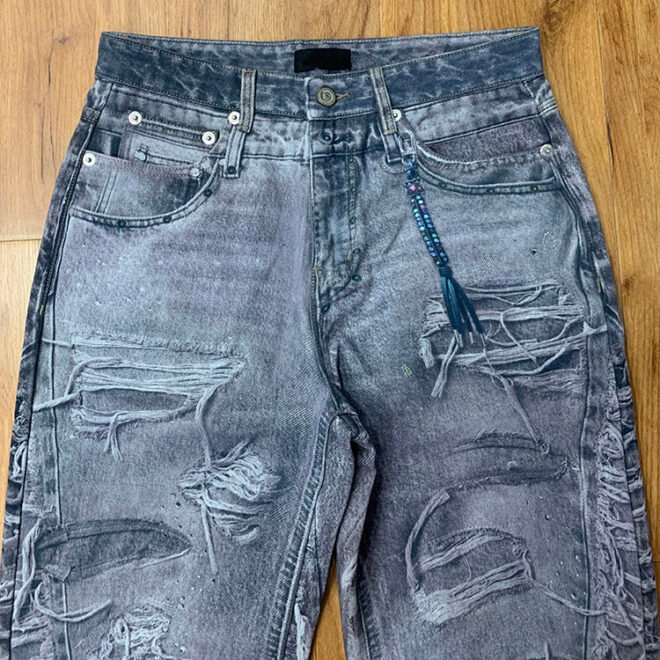 Custom Distressed Digital Printed Denim Jean for Men - Image 5