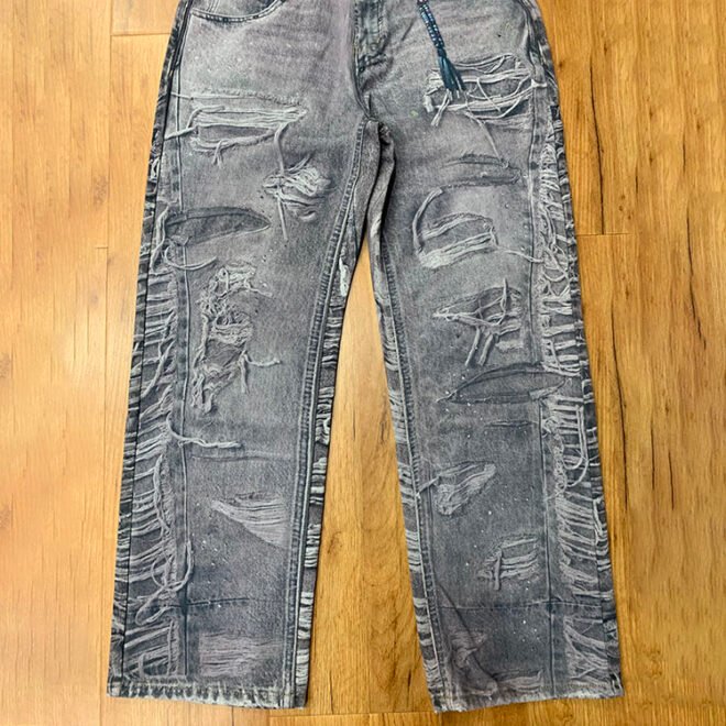Custom Distressed Digital Printed Denim Jean for Men - Image 2