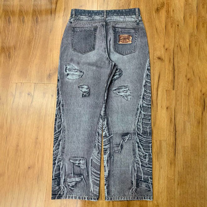 Custom Distressed Digital Printed Denim Jean for Men - Image 3
