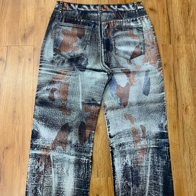 Custom Gradual Color Digital Printed Cotton Denim Jean - Image 3