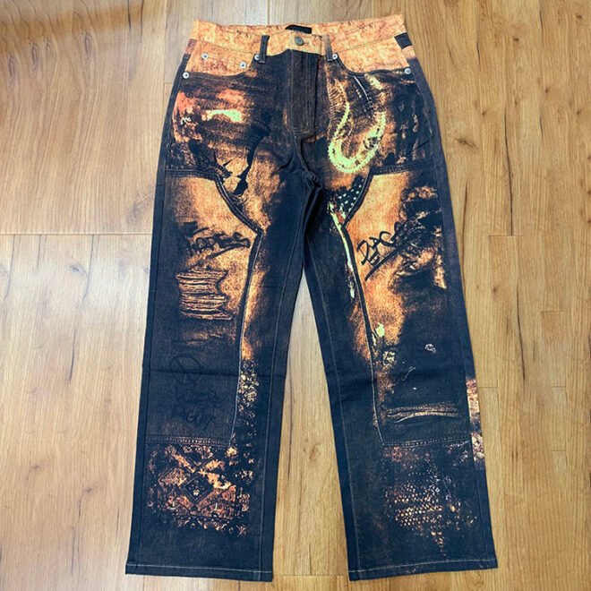 Custom Cotton Digital Printing Denim Pant