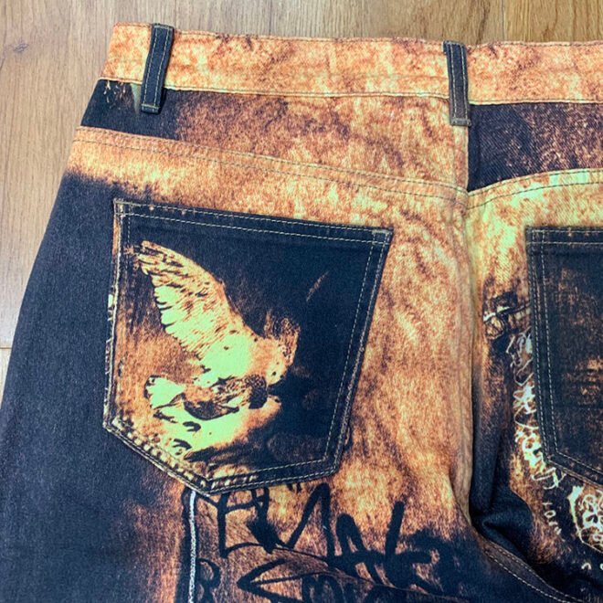 Custom Cotton Digital Printing Denim Pant - Image 4