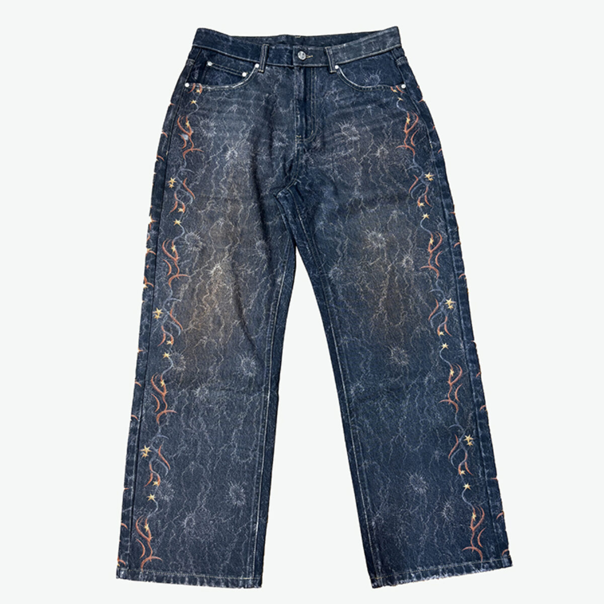 Custom 3D Digital Print Denim Pants Manufacturer | Lianwang