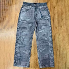 Custom Distressed Digital Printed Denim Jean for Men