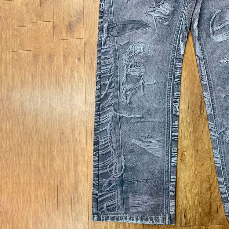 Custom Distressed Digital Printed Denim Jean for Men - Image 4