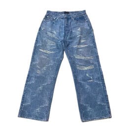 Custom 3D Full Digital Printing Ripped Distressed Denim Jean For Men