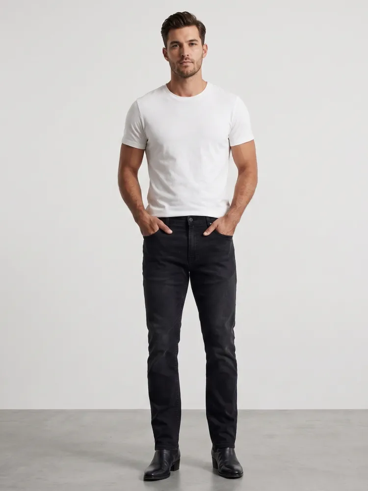 black denim skinny jeans mens