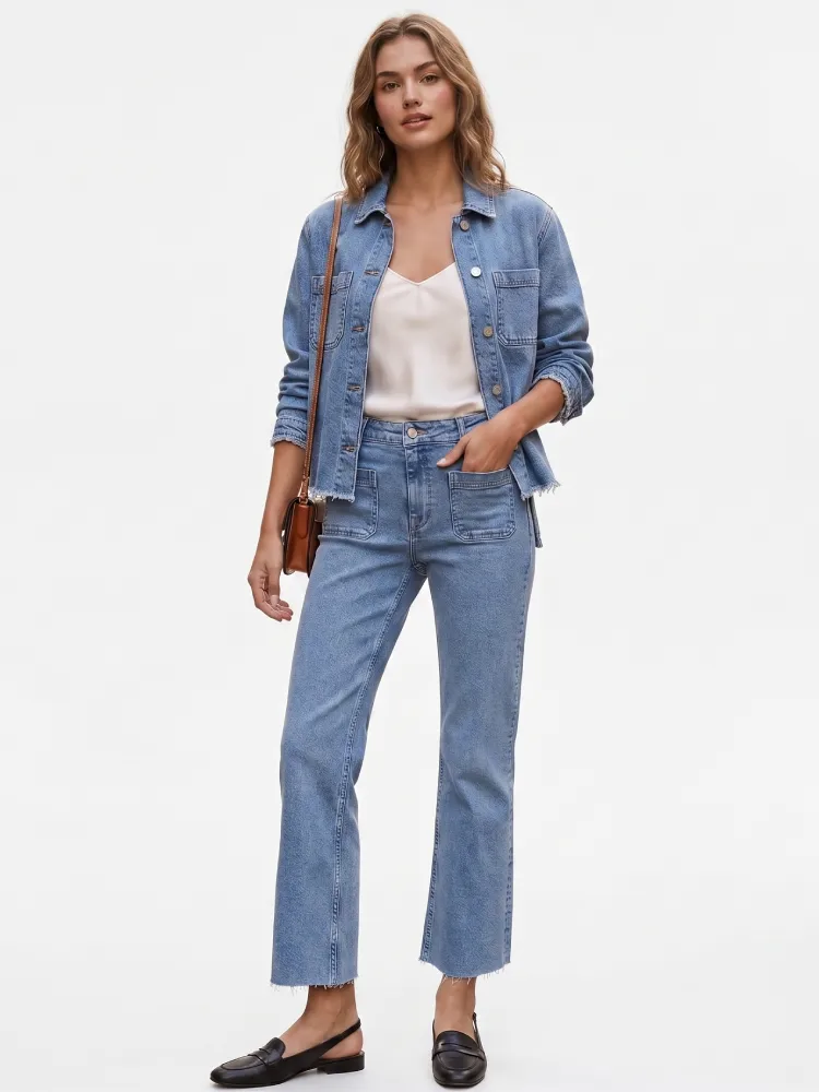cropped denim jeans womens