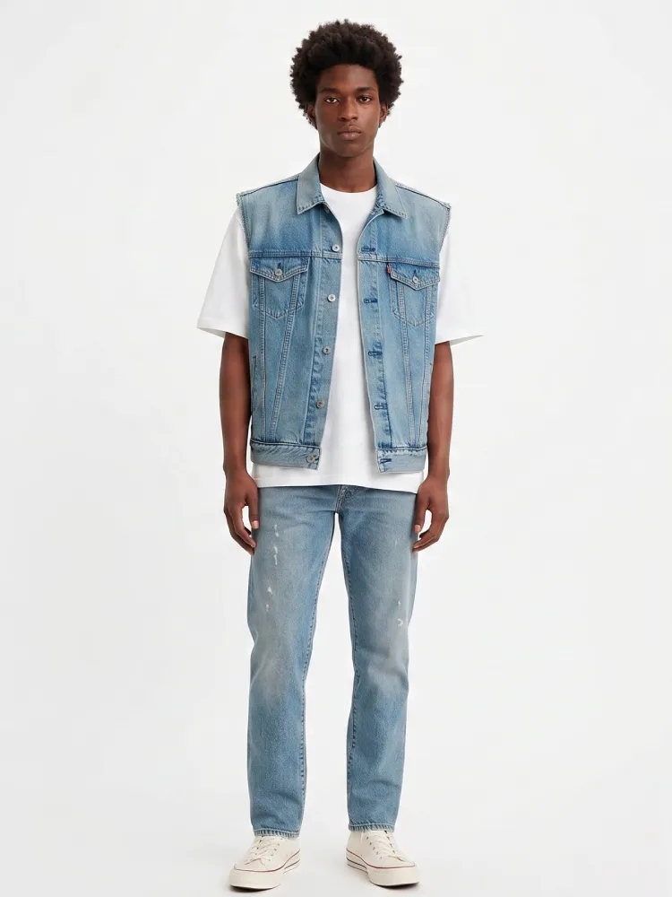 denim jean vest mens