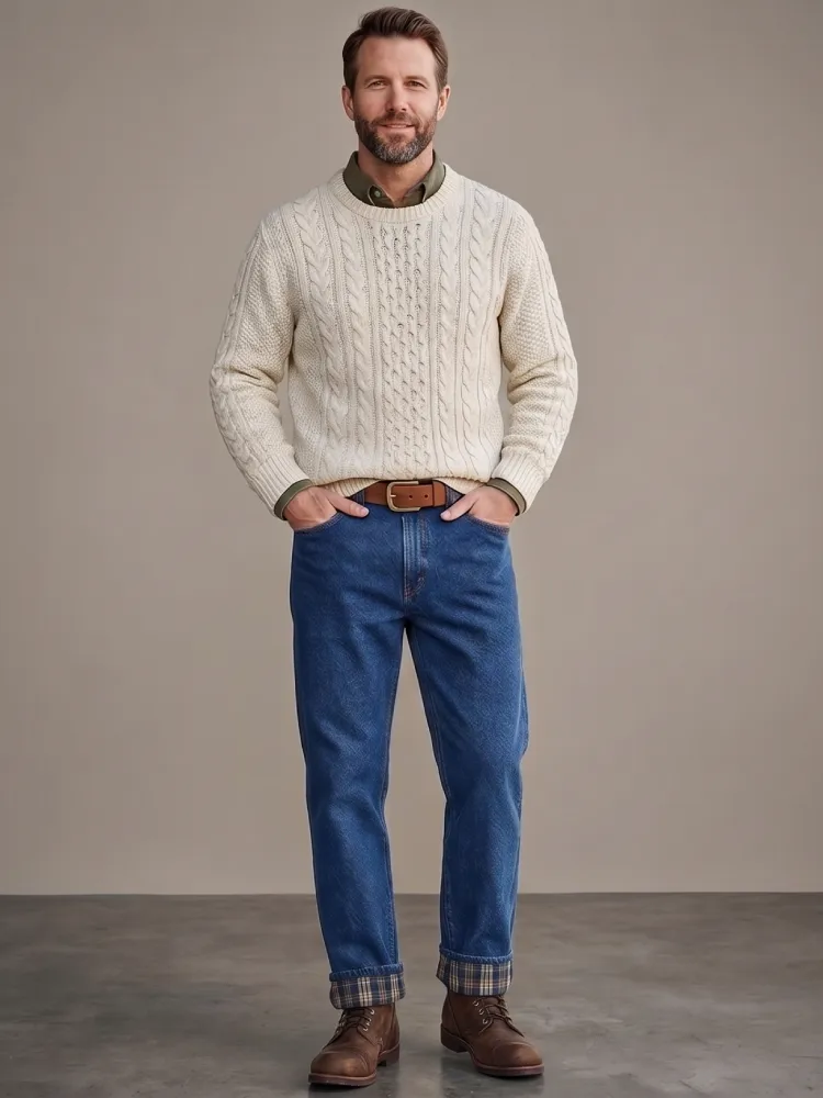 denim jeans with flannel lining